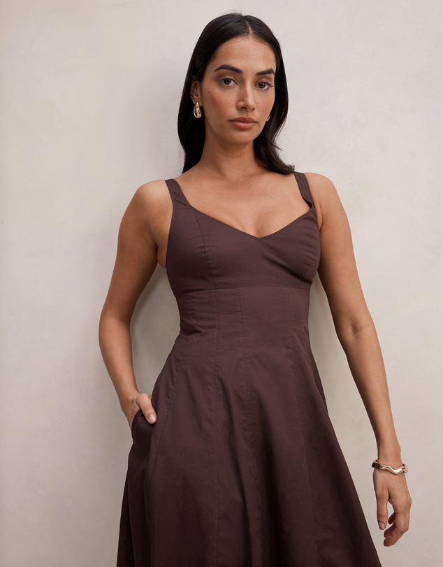 Forever New - Chessy Seamed Cotton Midi Dress