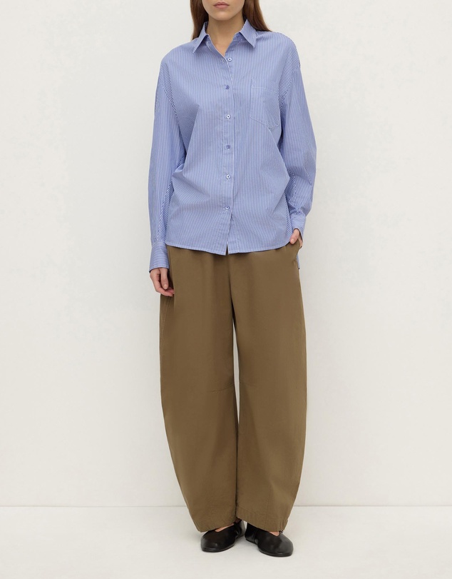 Assembly Label - Ava Stripe Cotton Poplin Long Sleeve Shirt