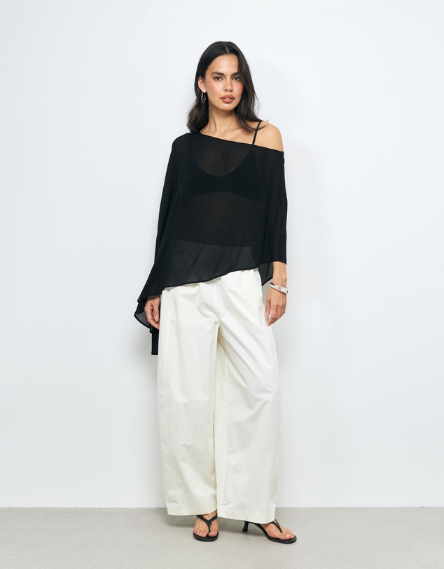 AERE - Mila One Shoulder Asymmetric Blouse