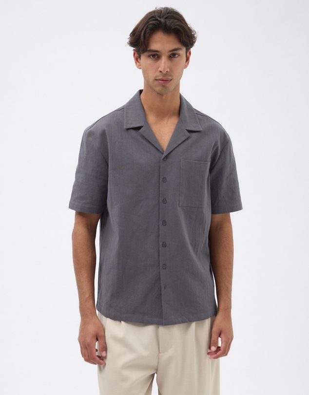 AERE - Camp Collar Cotton Textured Shirt