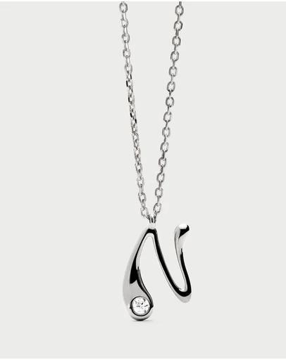 PDPAOLA - Initial 2026 N Silver Pendant Necklace
