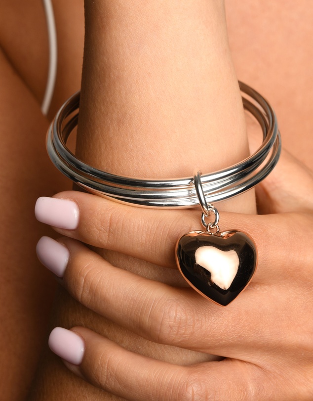 Von Treskow - Triple Bangle With Puffy Heart
