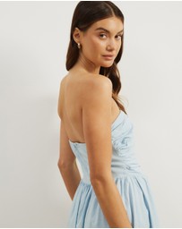Atmos&Here - Laura Strapless Linen Blend Midi Dress