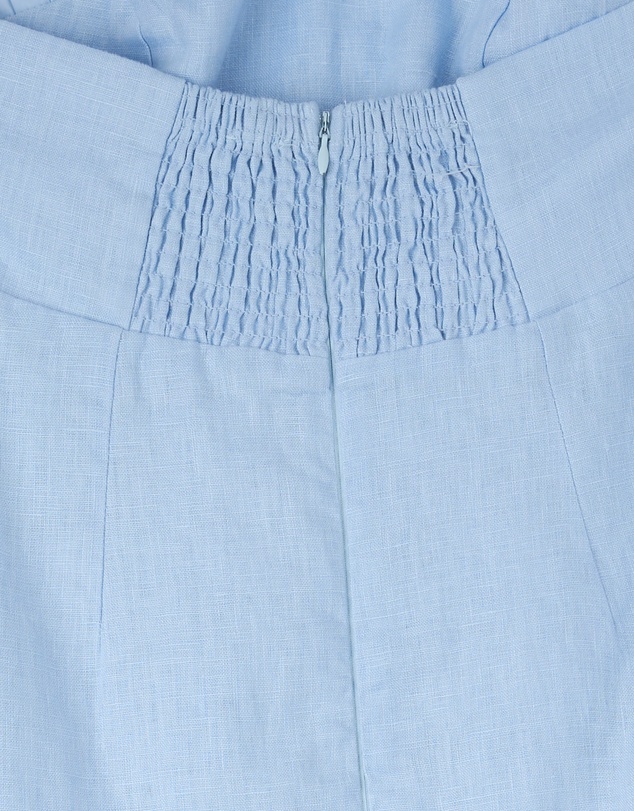 Revibe - Repaired AERE Cova Pleat Trim Linen Midi Dress - AU 10
