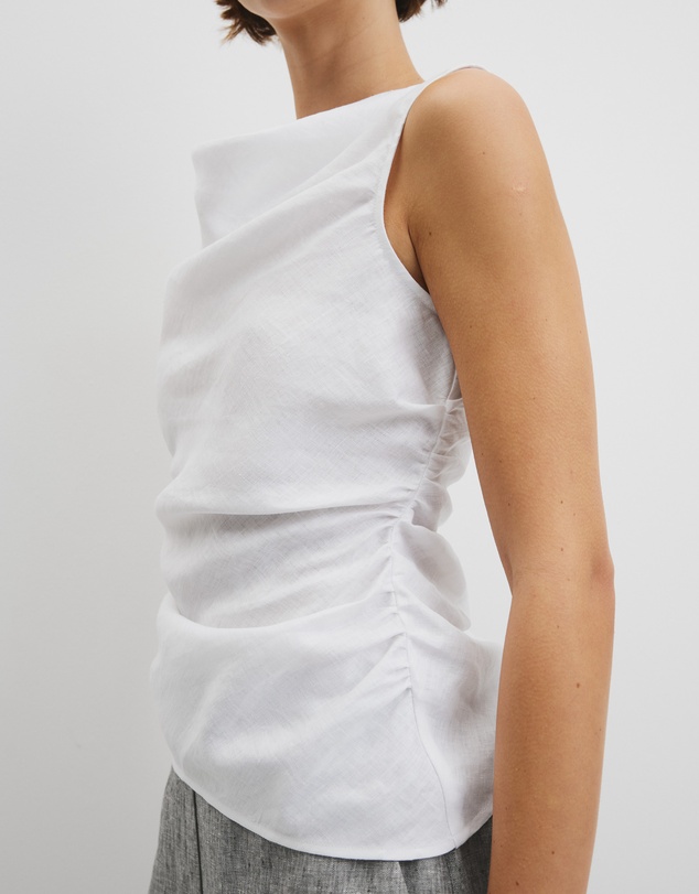 Country Road - Ruched Linen Tank