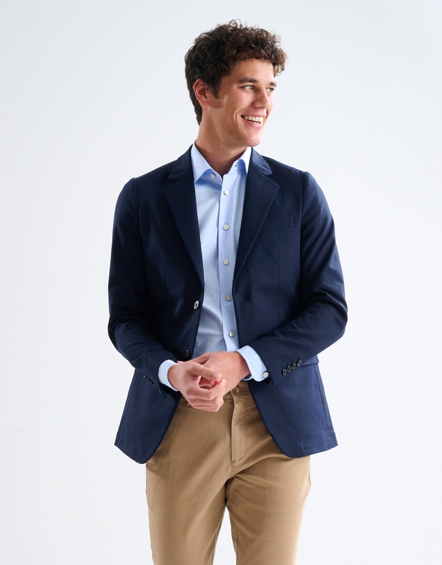 3 Wise Men - 3 Wise Men Huxton Cotton Blazer - Navy