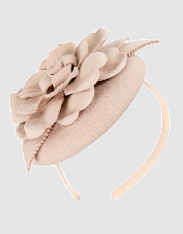 Max Alexander - Felt Beige Winter Pillbox Fascinator