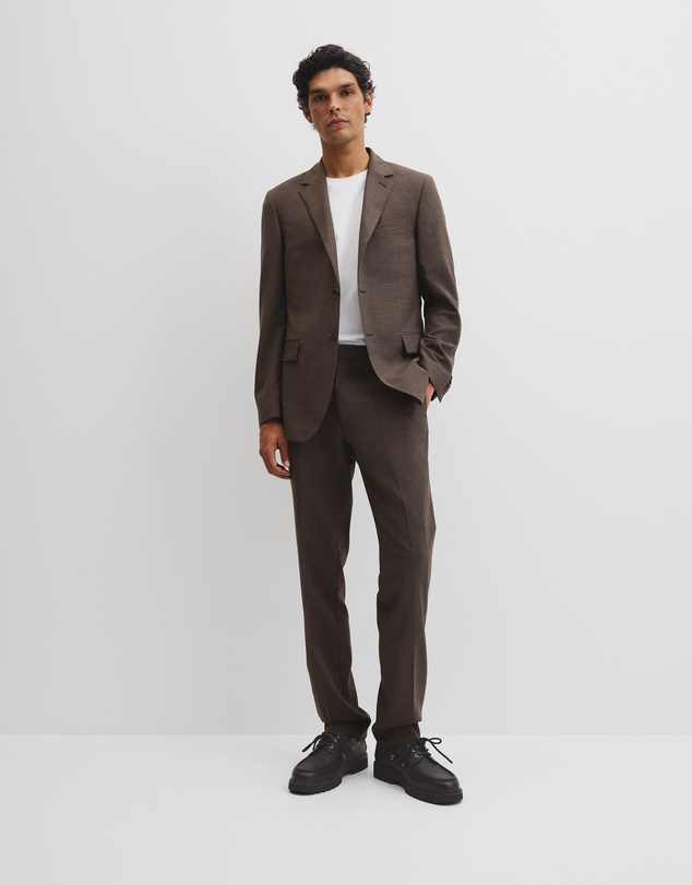 Country Road - Regular Fit Wool Blend Houndstooth Jacket