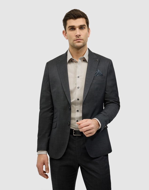 Politix - Single Breasted Textured Tailored Jacket
