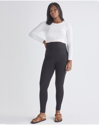 Angel Maternity - Celia Maternity Long Sleeve Cotton Crop Tee - White