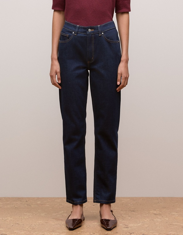 Trenery - Mid Rise Straight Leg Jean in Dark Indigo