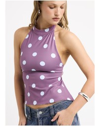 Insight - Clover Check Backless Top