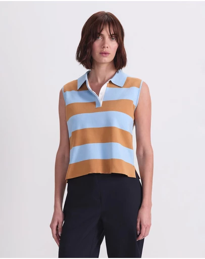 Sportscraft - Knit Sleeveless Polo Tank