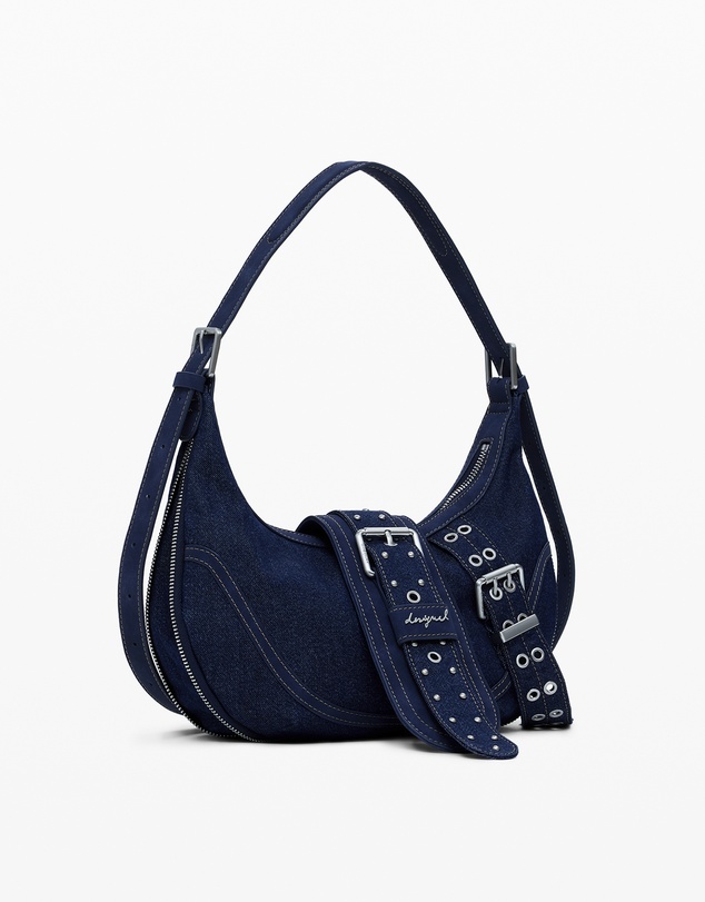 Desigual - Medium denim bag with buckles