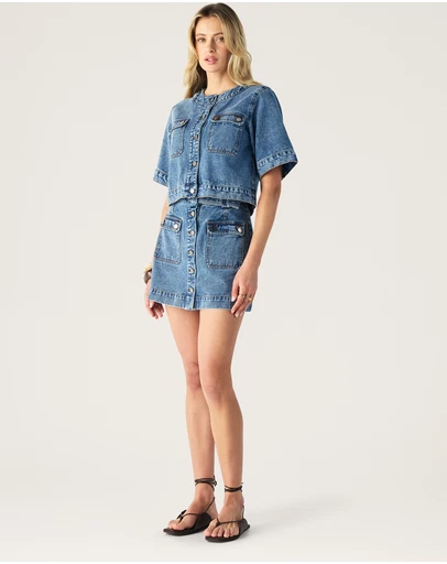 MOS The Label - Aveline Denim Mini Skirt