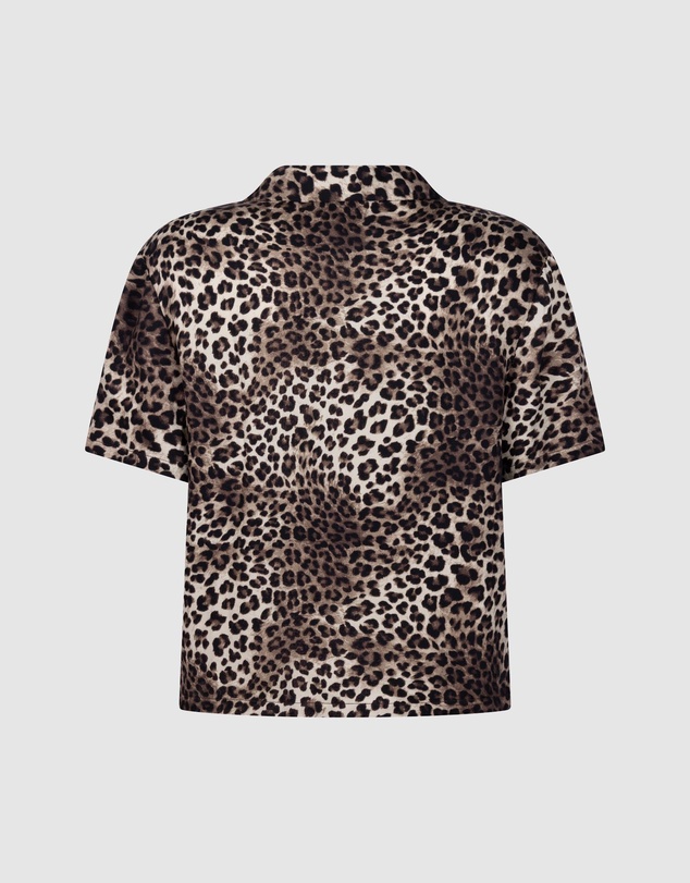 Hunkemoller - Short Sleeve Satin Leopard Sleep Shirt