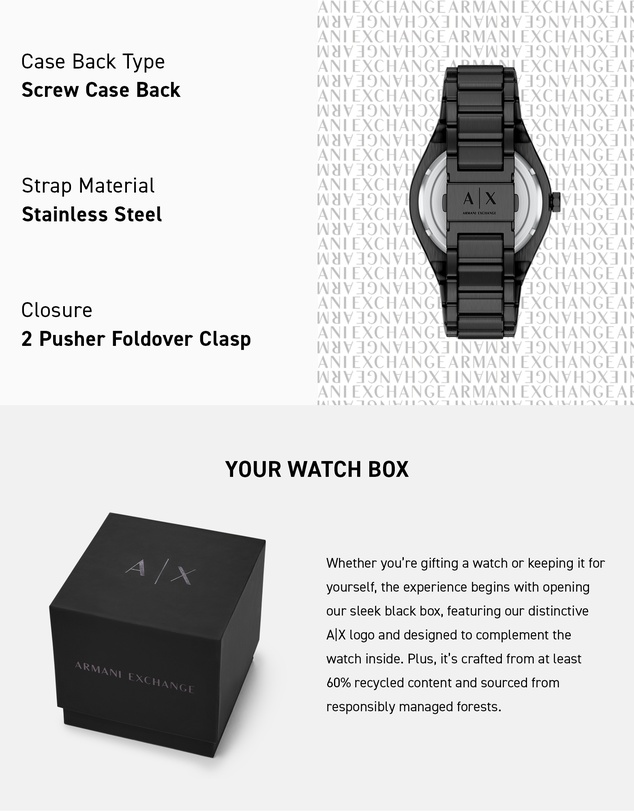Armani Exchange - Black Analogue Watch