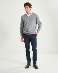 3 Wise Men - 3 Wise Men Fisher V Neck - Grey Marle