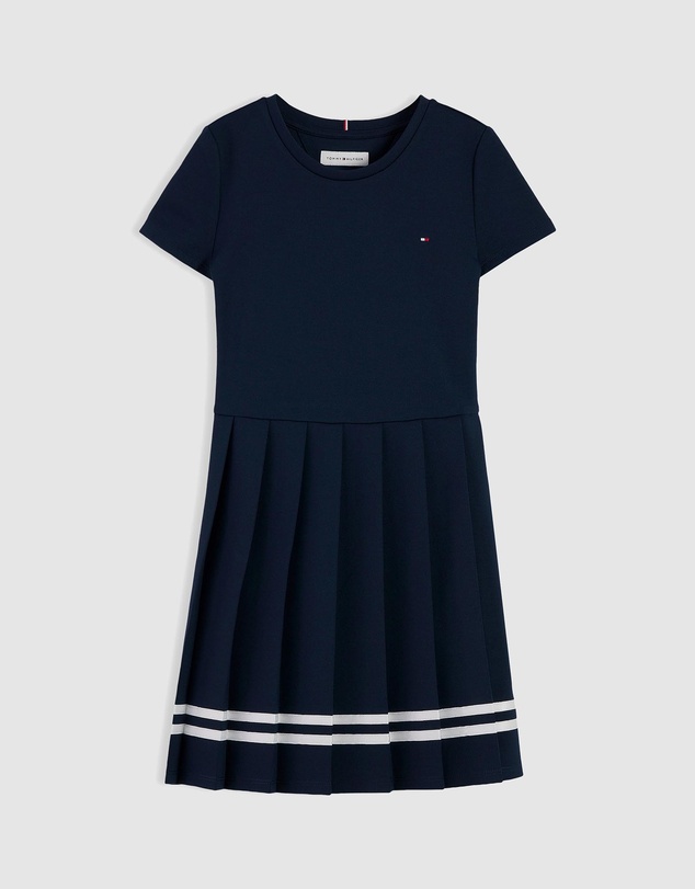 Tommy Hilfiger - Pleated Short Sleeve Skater Dress - Teens