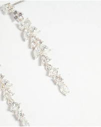 Lovisa - Silver Plated Cubic Zirconia Alternating Vine Linear Drop Earrings
