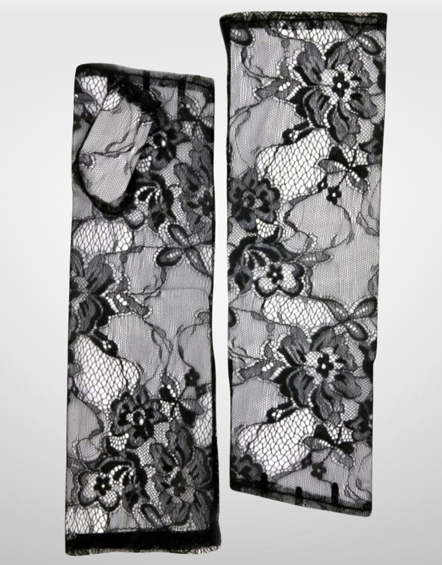 DENTS - Lace Fingerless Elbow-Length Gloves