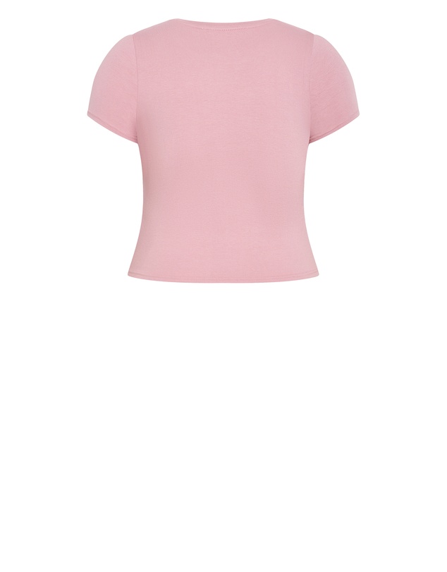 City Chic - Plus size Karla Short Sleeve Tee - dusty rose