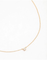 Lovisa - Gold Plated Sterling Silver Round Cubic Zirconia Dainty Necklace