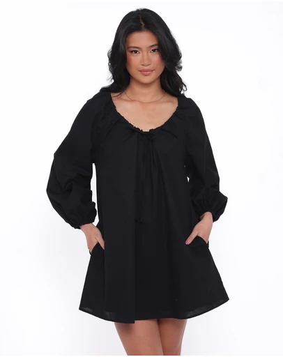 Petal & Pup - Walker Smock Mini Dress - Black
