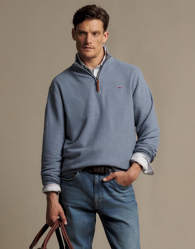 R.M.Williams - Warner Popcorn Quarter Zip Knit