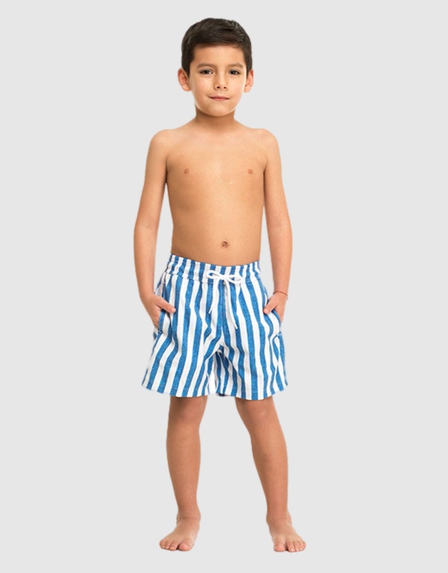 Tolu Australia - Boys Swim Shorts With Blue Stripes