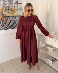 Esther & Co - Iolana Dress - Wine Long Sleeve
