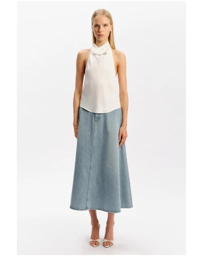 Bardot - Joslyn High Neck Satin Top