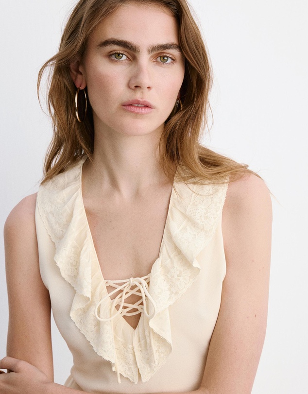 M.N.G - V-Neck Ruffled Dress