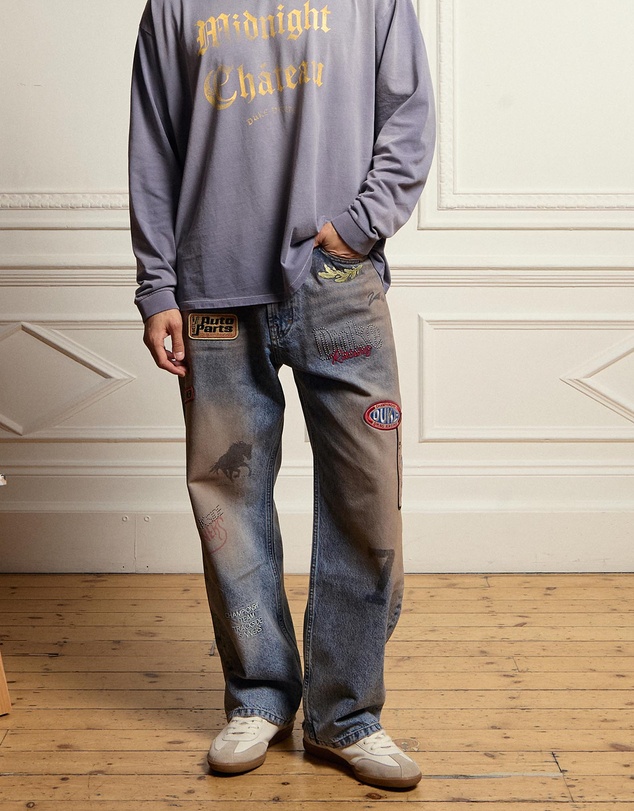 Duke + Dexter - DR4 Trackside Washed Denim Blue Jeans