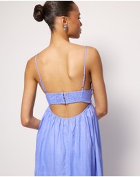 AERE - Saige Linen Midi Dress