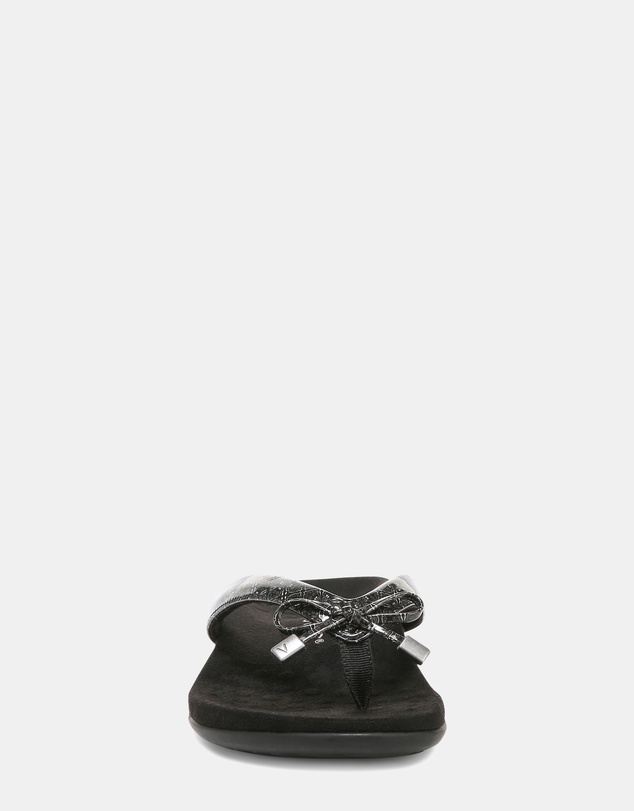 Vionic - Bella Toe Post Sandal - Black Lizard