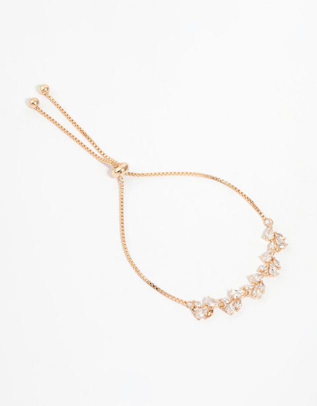 Lovisa - Gold Cubic Zirconia Floral Stretch Bracelet