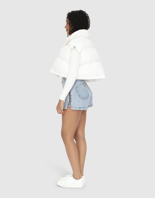Belle & Bloom - Landslide Zip-Off Puffer Vest - Cream