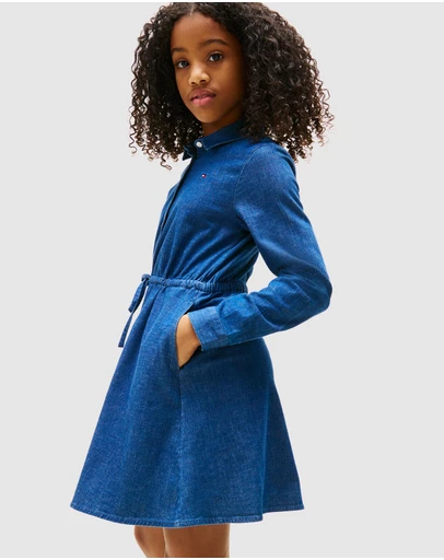 Tommy Hilfiger - Stretch Denim Shirt Dress - Kids