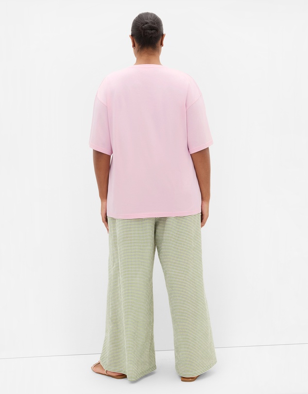 City Chic - Plus size Oversized Margarita Print Tee - pink