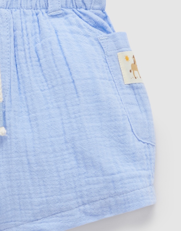 Purebaby - Crinkle Cotton Shorts -Kids-Babies