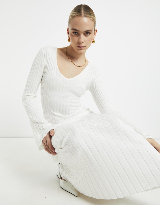 Subtitled - Sophie Long Sleeve Rib Knit Dress