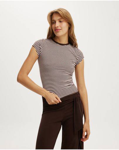 MADI STRIPE BABYDOLLDARK OAK