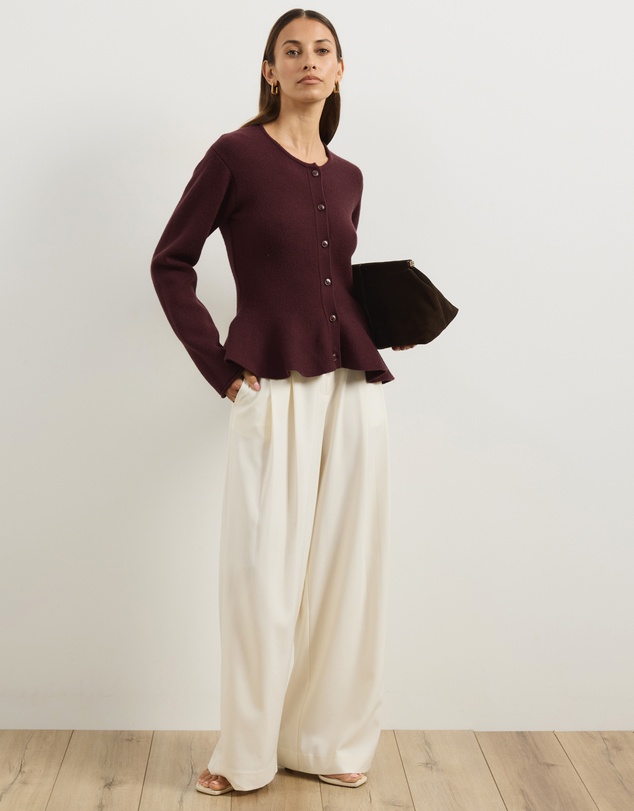 Atmos&Here - Thea Peplum Hem Knit Cardigan