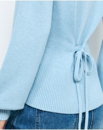 AERE - Bria Cotton Cashmere Blend Waisted Cardigan