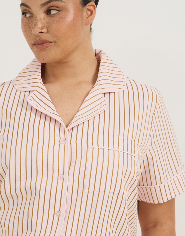 Atmos&Here Curvy - Esme Stripe Short Sleeve Pyjama Set