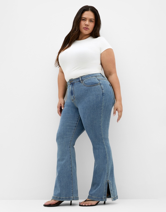 City Chic - Harley Fit Side Split Flare Leg Jean