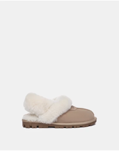 EVERAU - Australian Shepherd Ugg Waffle Fluffy Double Faced Sheepskin Upper House Shoes