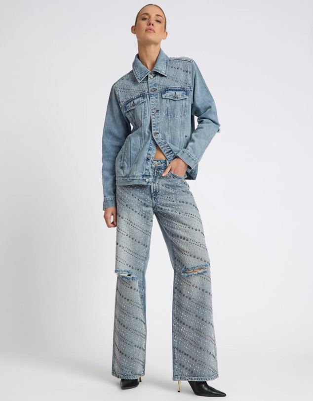 ONE TEASPOON - 25th Anniversary Limited Edition Trucker Studded Denim Jacket - Salty Dog