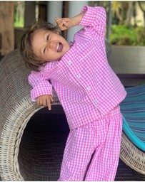 Sant And Abel - Kids Hepburn Gingham Pink PJ Set